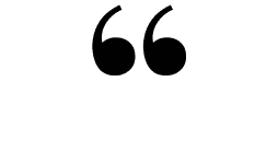 Large black opening double quotation mark symbol.
